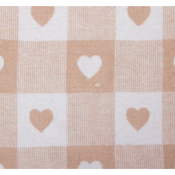 Одеяло Споки Ноки хлопковое подарочная упаковка Сердечки в квадратах Бежевый