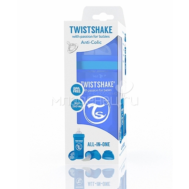 Бутылочка Twistshake 260 мл Антиколиковая (с 0 мес) синяя 2