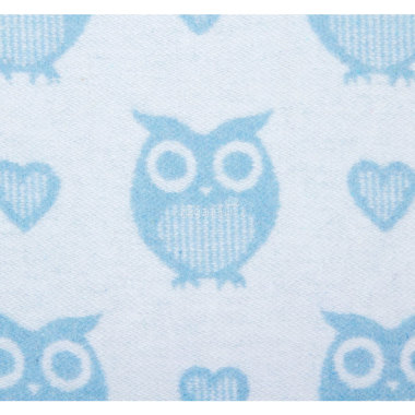 Одеяло Споки Ноки хлопковое подарочная упаковка Совы и сердечки Голубой 1