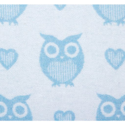 Одеяло Споки Ноки хлопковое подарочная упаковка Совы и сердечки Голубой