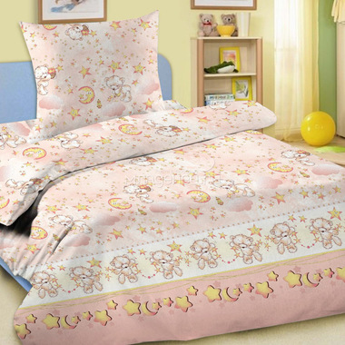 Комплект постельного белья детский Letto в кроватку с простыней на резинке BGR-16 Розовый с простыней на резинке 0