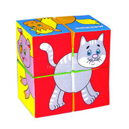Набор Мякиши из 4 кубиков Собери картинку Домашние животные