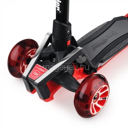 Самокат Small Rider Premium Pro с ревом мотора, светящимися колесами и световой платформой Красный