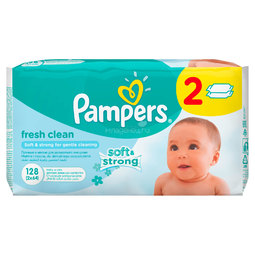 Салфетки влажные Pampers Baby Fresh Clean с алоэ (запасной блок 64 шт х 2) 128 шт