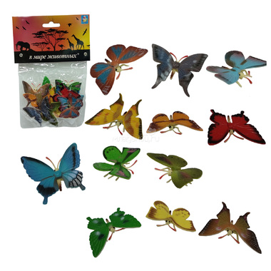 Игровой набор 1toy В мире животных Бабочки, 12 штук 0