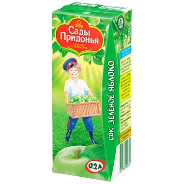 Сок Сады Придонья 200 мл (тетрапак) Яблоко зеленое осветленное (с 3 мес) 0