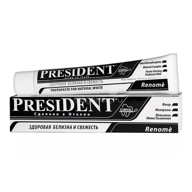 Зубная паста President Renome для мягкого отбеливания, 75мл 0