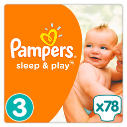 Подгузники Pampers Sleep&amp;Play Midi 5-9 кг (78 шт) Размер 3