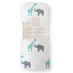 Пеленка тонкая SwaddleDesigns Маркизет SC Giraffe/Elephant