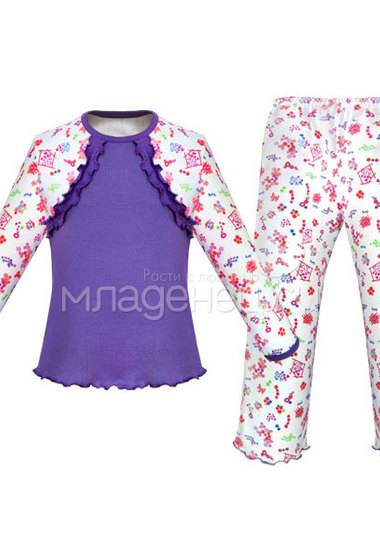 Пижама Детская радуга Конфетти, цвет фиолетовый  2