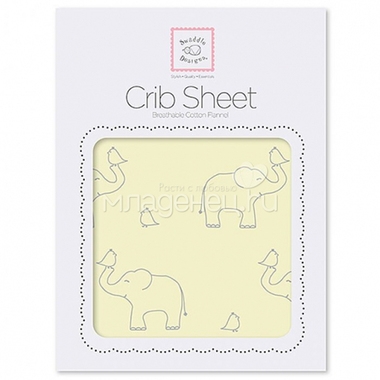 Простынь SwaddleDesigns Fitted Crib Sheet Y Sterling Deco Elephants 0