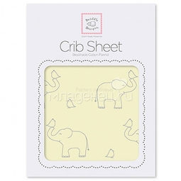 Простынь SwaddleDesigns Fitted Crib Sheet Y Sterling Deco Elephants