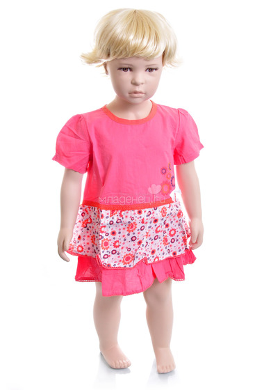 Платье Veneya Венейя с воланами, с коротким рукавом, цвет розовый  0