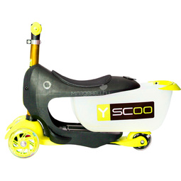 Каталка-самокат 3в1 Y-SCOO Mini Jump&Go со светящими колесами Yellow