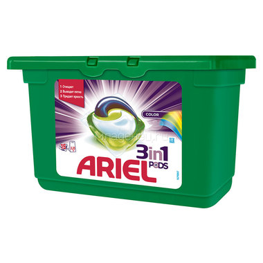 Капсулы для стирки Ariel 3 в 1 PODS Color 15 х 28,8 гр 0