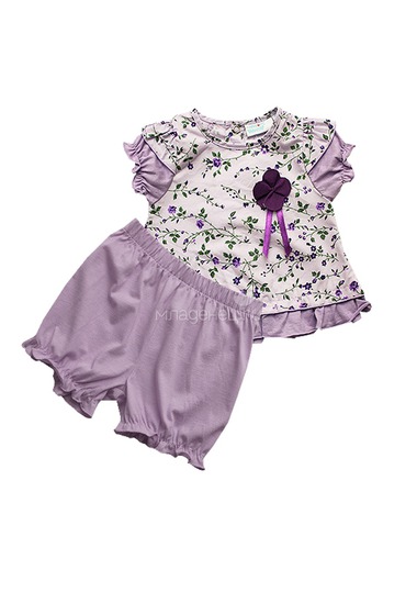 Комплект WWW "Field flowers": сарафан и шорты, цвет - фиолетовый  0
