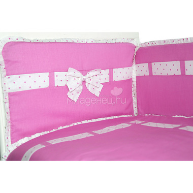 Комплект в кроватку Bambola 6 предметов Нежное Утро Розовый 1