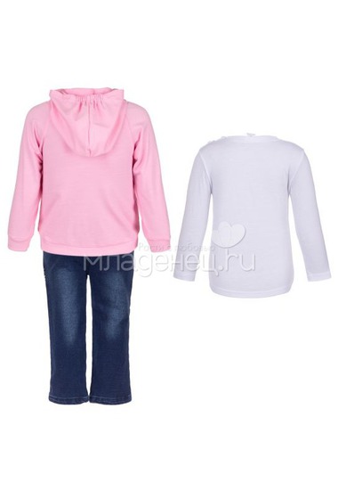 Комплект Bony Kids 3 в 1 (брюки+кофта+джемпер) цвет - Розовый  1