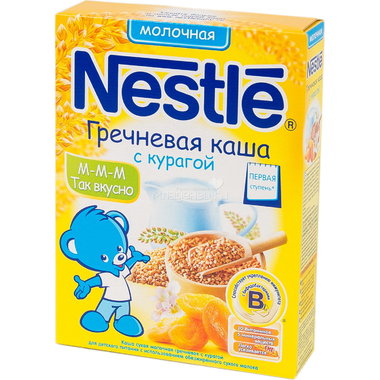 Каша Nestle молочная 250 гр Гречневая с курагой (1 ступень) 0