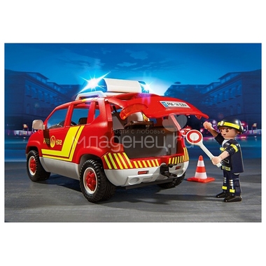 Игровой набор Playmobil Пожарная машина командира со светом и звуком 3