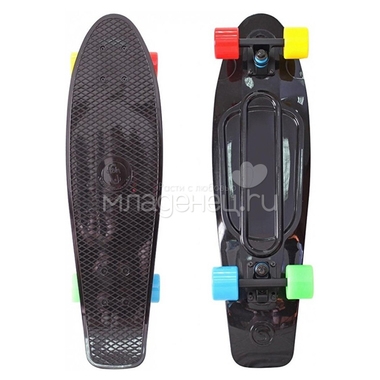 Скейтборд Y-SCOO Big Fishskateboard 27" винил 68,6х19 с сумкой Black/4-Blue,Yellow,Green,Red 0