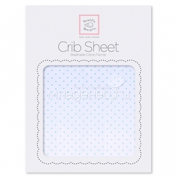 Простынь SwaddleDesigns Fitted Crib Sheet Lt. PB w/PB Dots