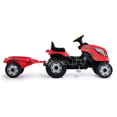 Трактор педальный Smoby XL с прицепом Красный 142х44х54.5 см 2