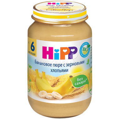 Каша Hipp зерновая с фруктами 190 гр Банан с зерновыми хлопьями (с 6 мес) 0