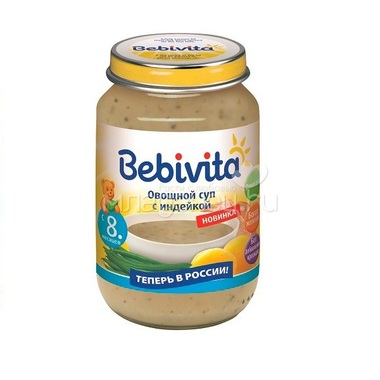 Пюре Bebivita суп овощной 190 гр С индейкой (с 8 мес) 0