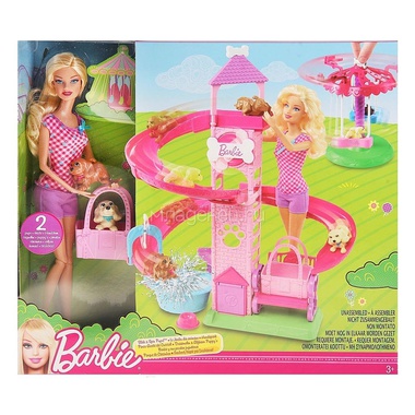 Игровой набор Barbie Прогулка в парке с питомцами 0