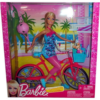 Игровой набор Barbie Прогулка на велосипеде 0