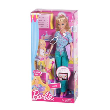 Кукла Barbie серии Кем быть Медсестра 0