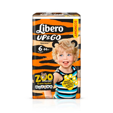 Трусики Libero Up&Go Zoo Collection Size 6 (13-20кг) 44 шт 0