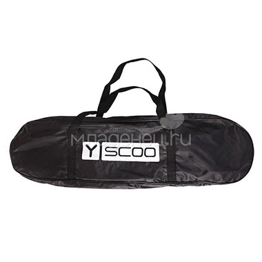 Скейтборд Y-SCOO Skateboard Fishbone с ручкой 22" винил 56,6х15 с сумкой Aqua/Black 4