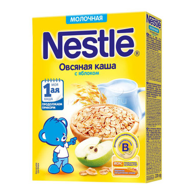 Каша Nestle молочная 220 гр Овсяная с яблоком (1 ступень) 0