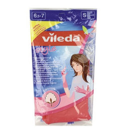 Перчатки Vileda Style внутреннее напыление 100% хлопок (размер S)