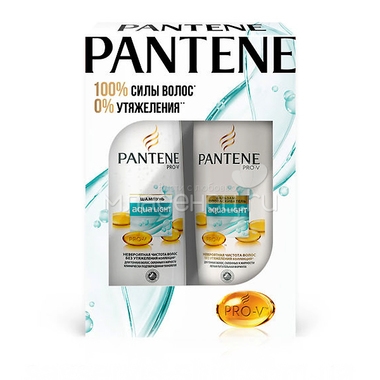 Набор уход за волосами Pantene Aqua Light Легкий питательный шампунь 250 мл + бальзам-ополаскиватель 200 мл 0