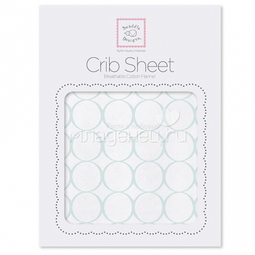 Простынь SwaddleDesigns Fitted Crib Sheet Mod Circles on White