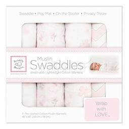 Набор муслиновых пеленок SwaddleDesigns 4 штуки Pink Butterfly
