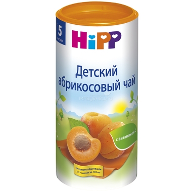 Чай детский Hipp быстрорастворимый 200 гр Абрикос (с 5 мес) 0