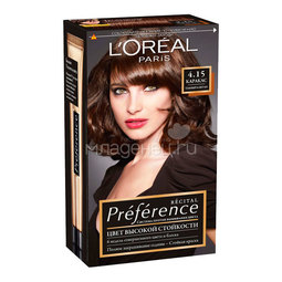Краска для волос L&#039;Oreal Preference каракас темно-каштановый (тон 4.15)