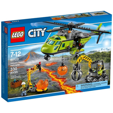 Конструктор LEGO City 60123 Грузовой вертолет исследователей вулканов 0