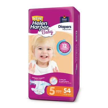 Подгузники Helen Harper Baby Junior 11-18 кг. (54 шт.) Размер 5 0