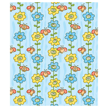 Одеяло Baby Nice байковое 100% хлопок 100х118 Божья коровка на цветке Голубой 0