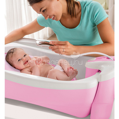 Ванночка-джакузи Summer Infant с душевым краником Lil'Luxuries, розовая 5