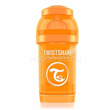 Бутылочка Twistshake 180 мл Антиколиковая (с 0 мес) оранжевая 0