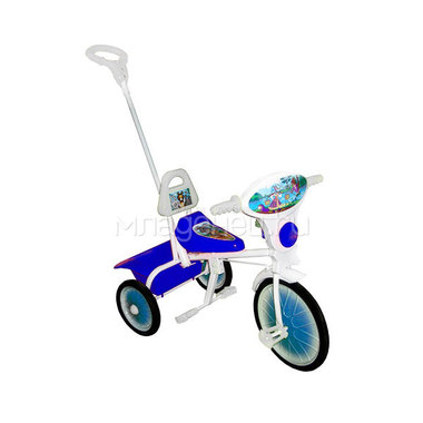 Велосипед трехколесный Малыш с ручкой Синий 0