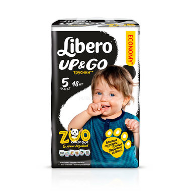 Трусики Libero Up&Go Zoo Collection Size 5 (10-14кг) 48 шт 0