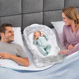 Складная кроватка Baby Delight ХL Серая с облаками
