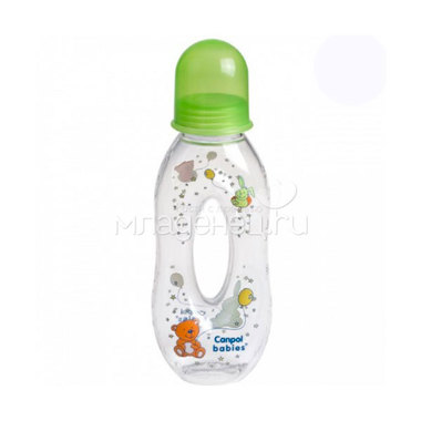 Бутылочка Canpol Babies с силиконовой соской С отверстием 250 мл (с 6 мес) зеленая 0